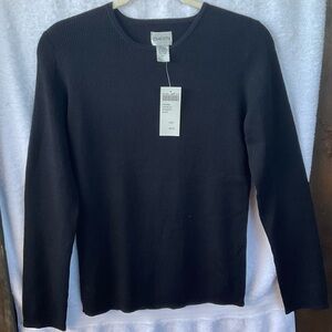 Chico’s Apparel Lottie L/S CRWSWTR Black; NWT; M/8